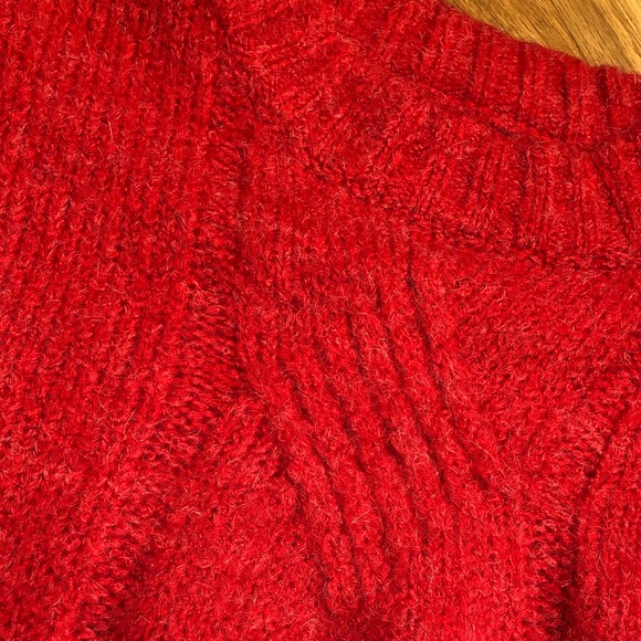 MICHELLE NICOLE Rich Red Crew Neck Warm Knit Sweater - Picture 5 of 8